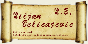 Miljan Beličajević vizit kartica